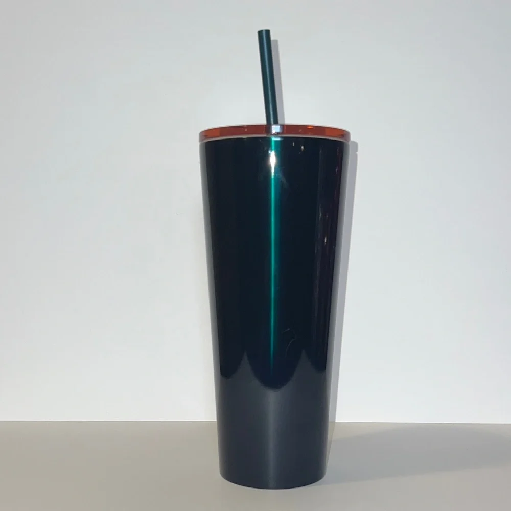Starbucks Metallic Copper Dark Green & Blue Gradient Ombré Tumbler Venti 24 OZ